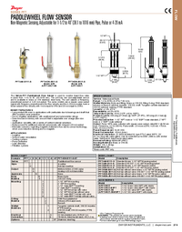 Thumbnail of document Brochure - PFT Paddlewheel Flow Sensor